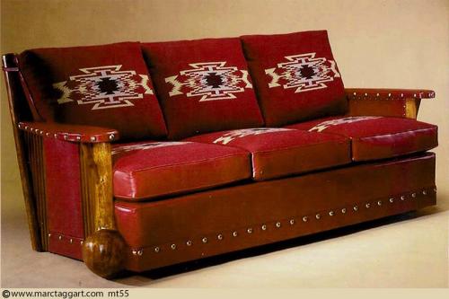 mt55 3 Cushion Burl Sofa